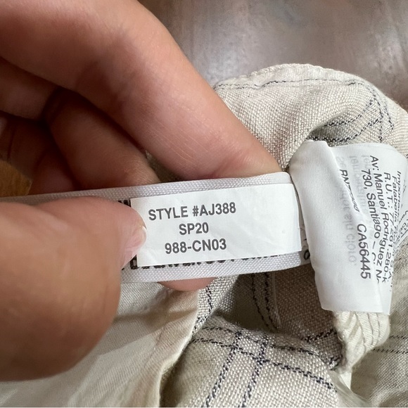 New! Madewell Pleated Taper Linen Blend Wide-Leg Pants in Windowpane Size 10 - Picture 8 of 11